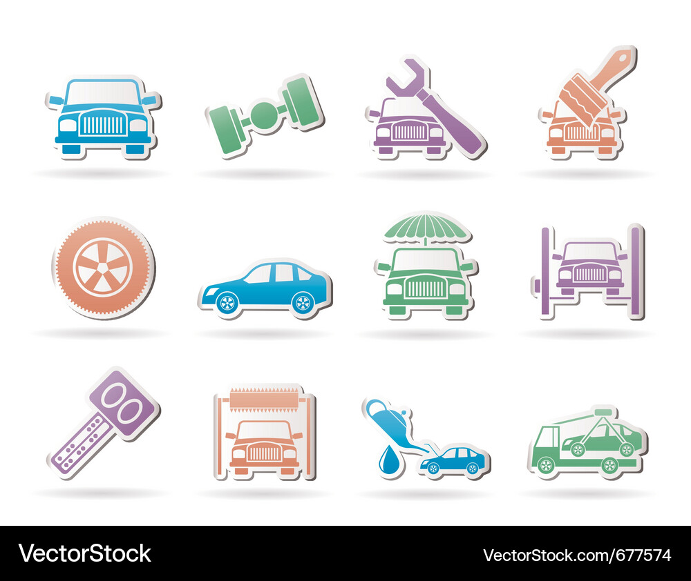 Auto service icons Vector Image
