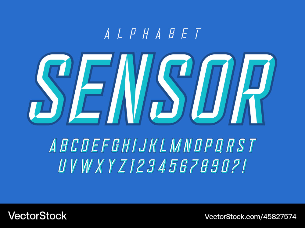 Chisel Alphabet Font Set vector image