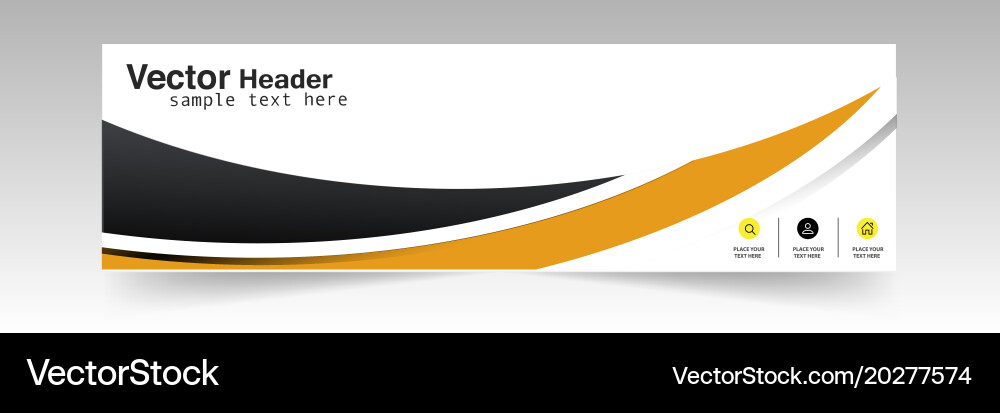 Dynamic Black and Yellow Header Vector Image