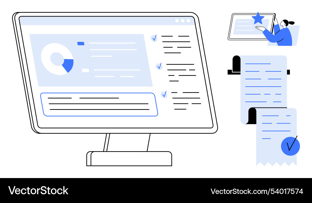 Efficient task management and data analytics Efficient task management and data analytics Vector Image