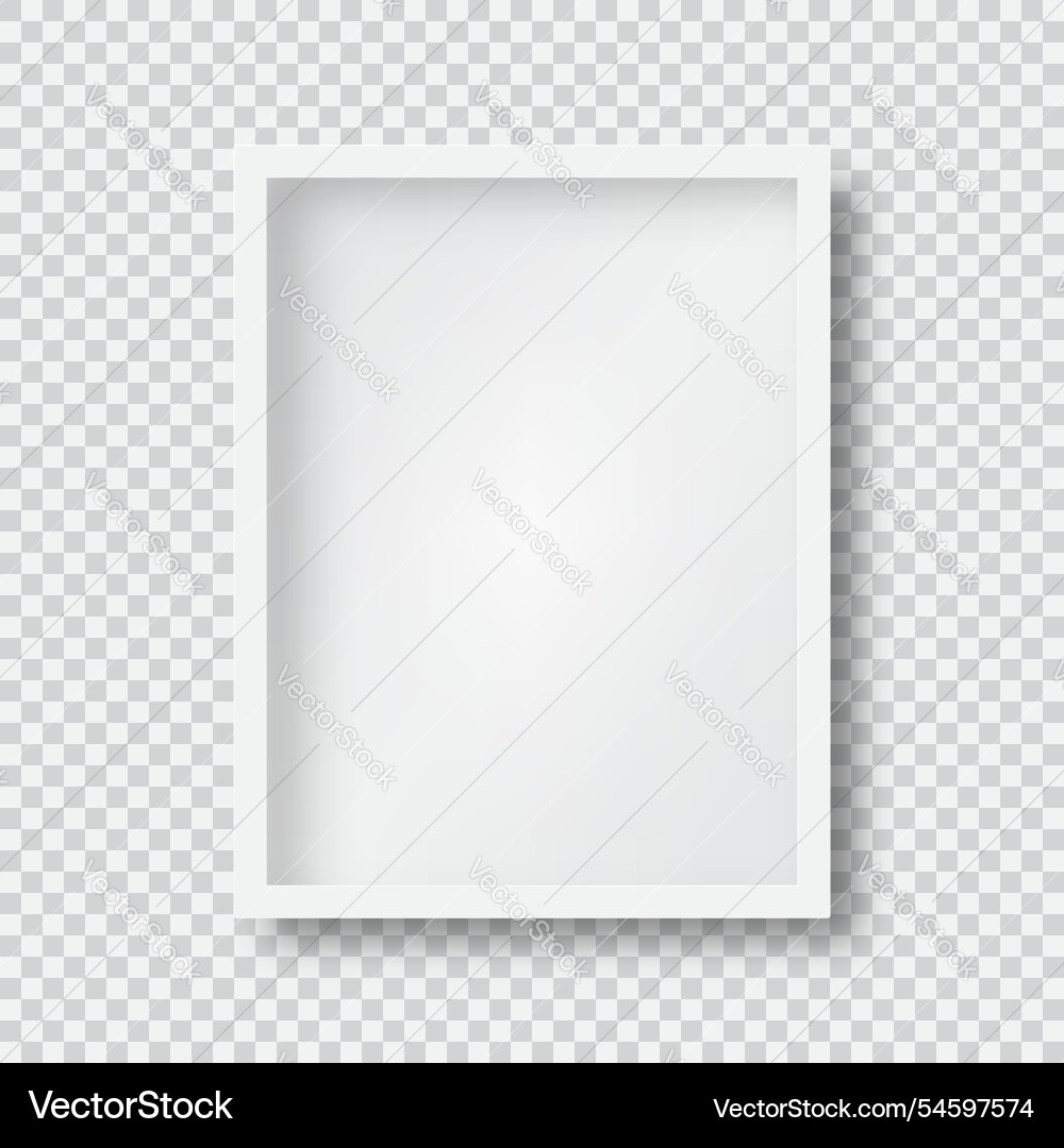 Empty white picture frame mock up vector image