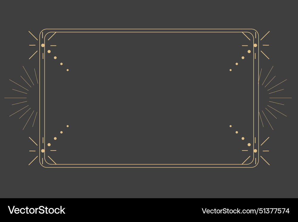 Golden celestial minimal esoteric frame thin line Vector Image