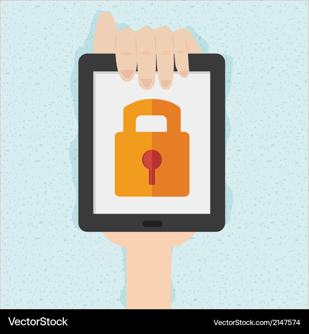 Hand holds smart phone with cloud security concept Vector Image