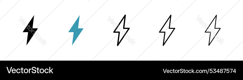 Lightningline in thin line black color flat Vector Image