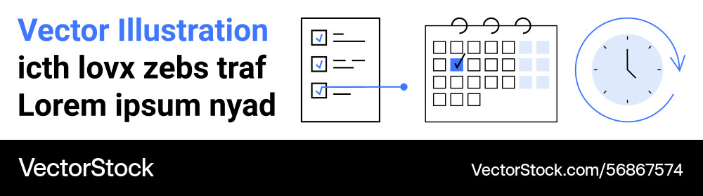 Task checklist calendar scheduling and time Task checklist calendar scheduling and time Vector Image