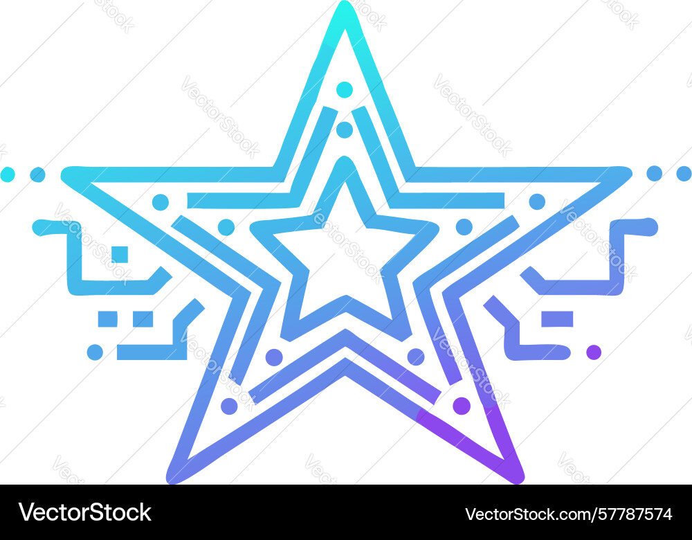 Tech star circuit board pattern design vector image