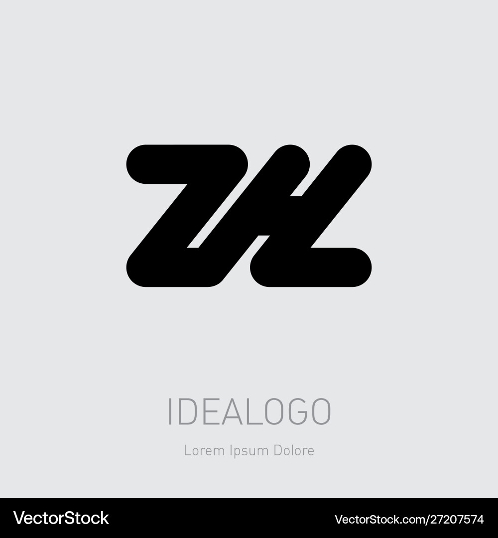 Zh - design element or icon hz initial monogram Vector Image