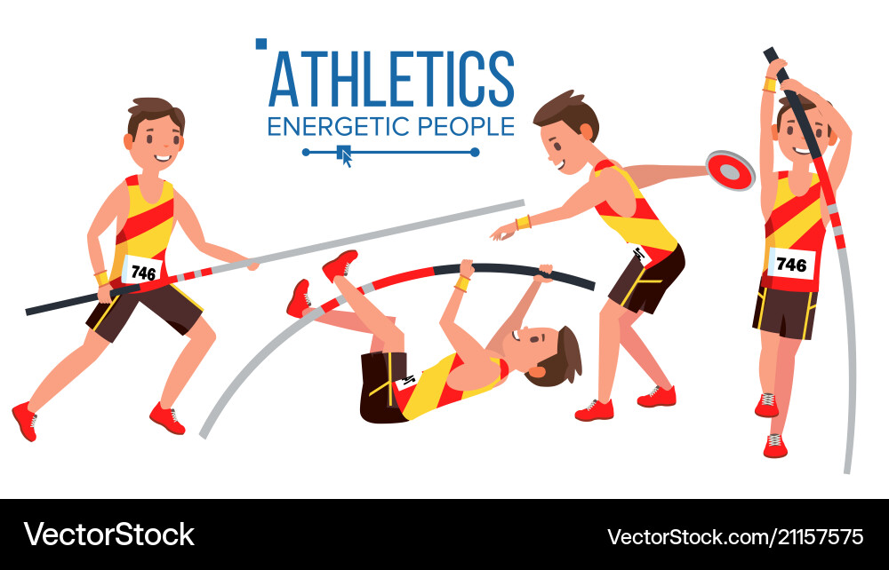 Leichtathletik Spieler männlich Sport Leichtathletik Spieler männlich Sport vektorbild