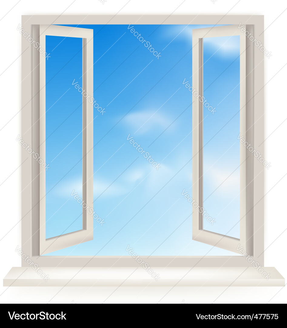 Sunny Open Window Vector Image