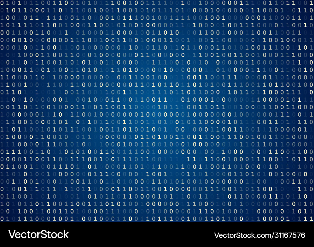 Blue binary code Vector Image