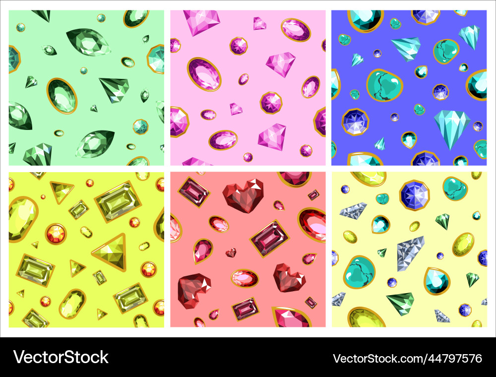 Decorative pattern background set with diamond Vector Image