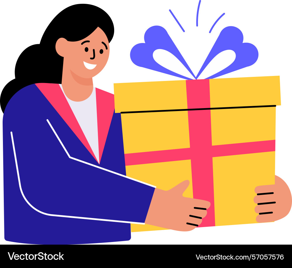 Flat style showing character holding Vector Image