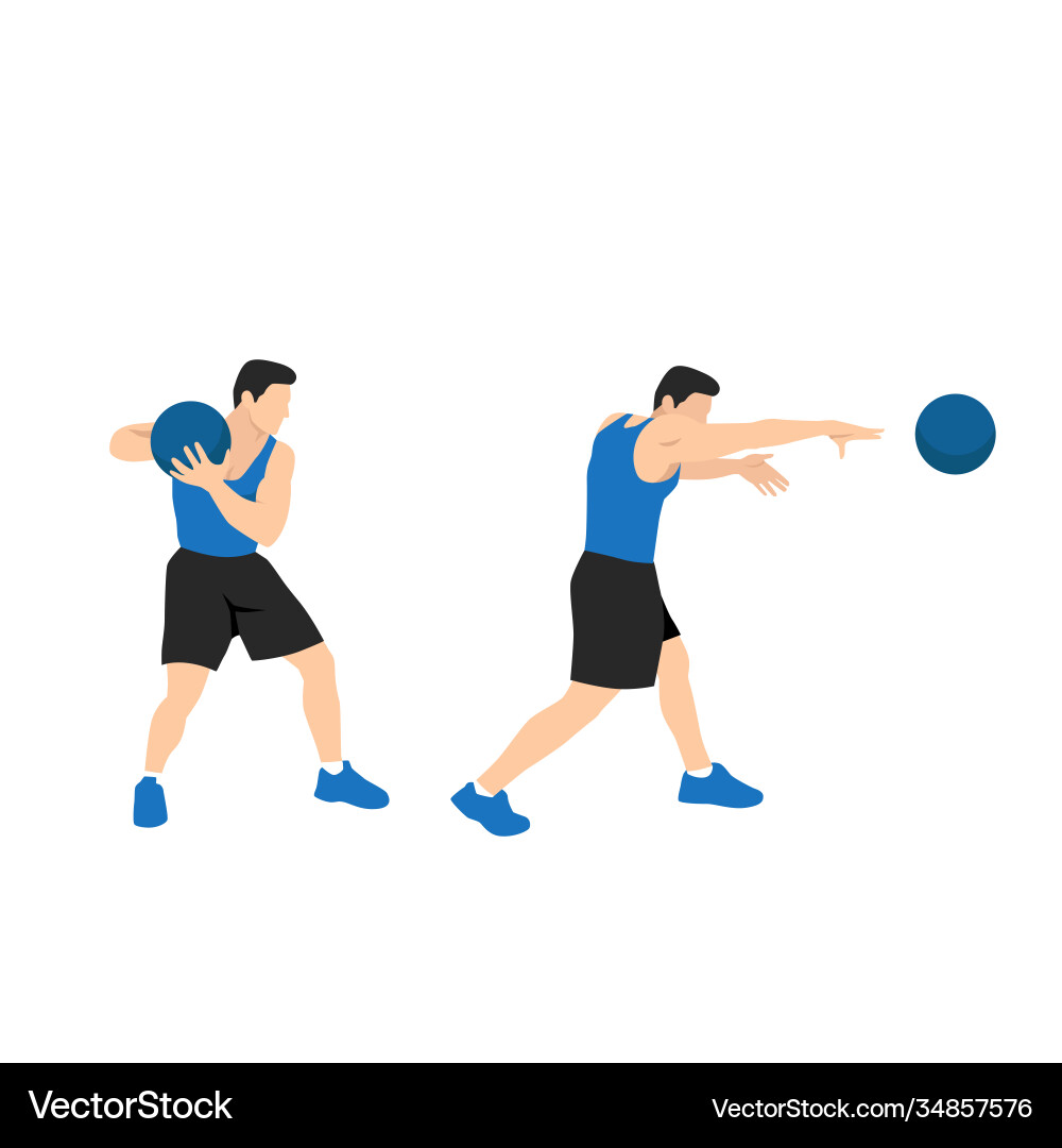 Medicine ball punch exercise vector image