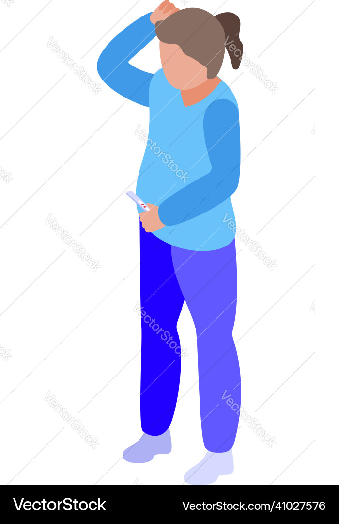 Pregnant woman icon isometric baby mother Pregnant woman icon isometric baby mother vector image