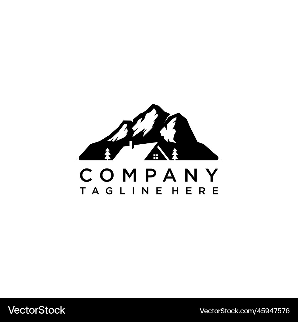 Three house mountain logo vector image