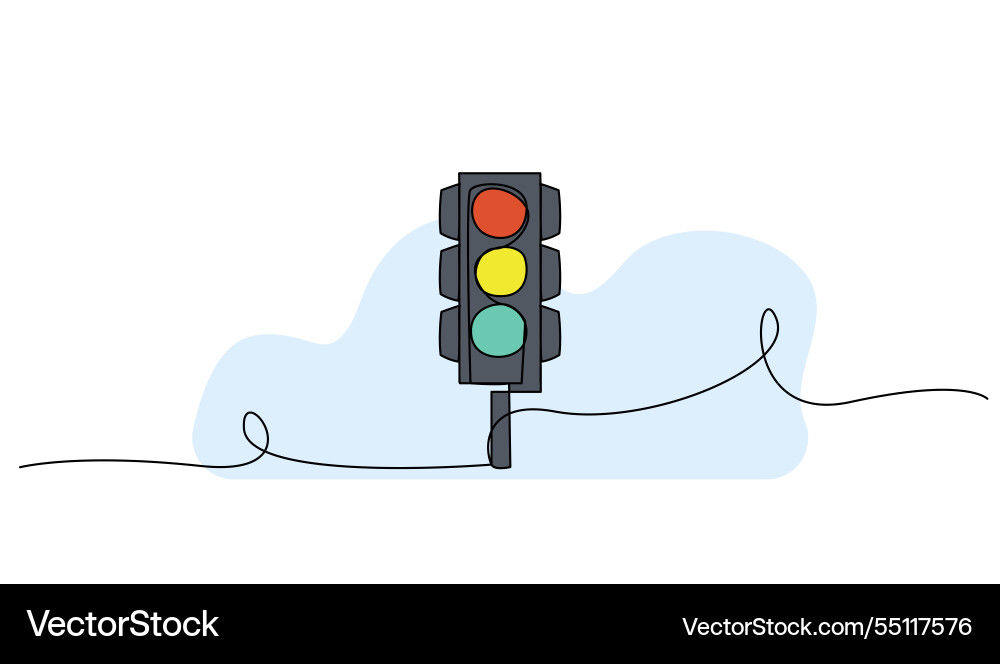 Traffic light modern flat Royalty Free Vector Image