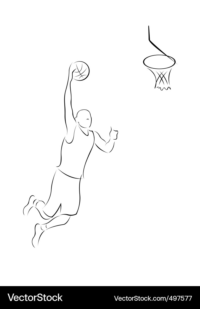 Basketball Player in Action Vector Image