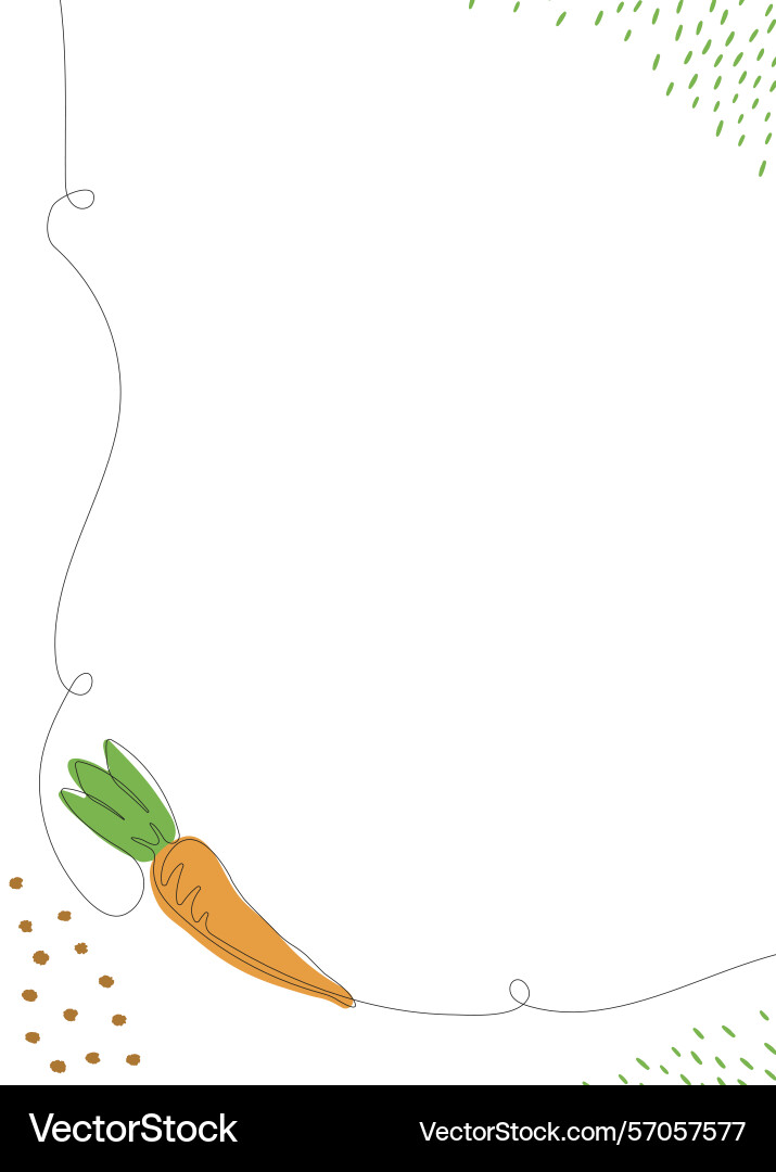 Carrot continuous line background one single Carrot continuous line background one single vector image