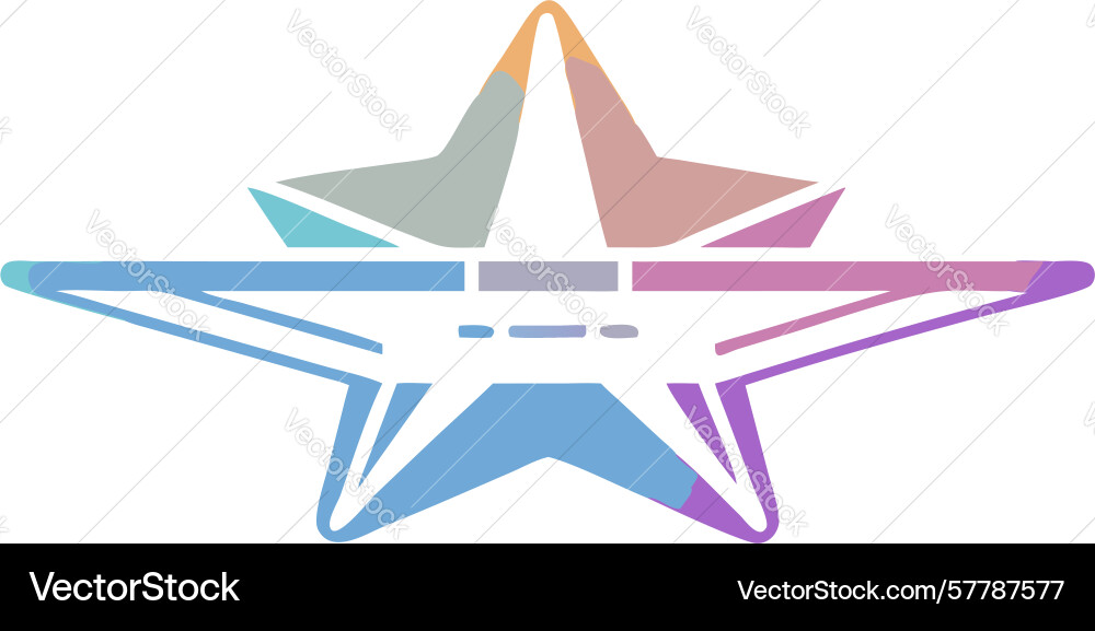 Star with abstract gradient lines graphic design vector image