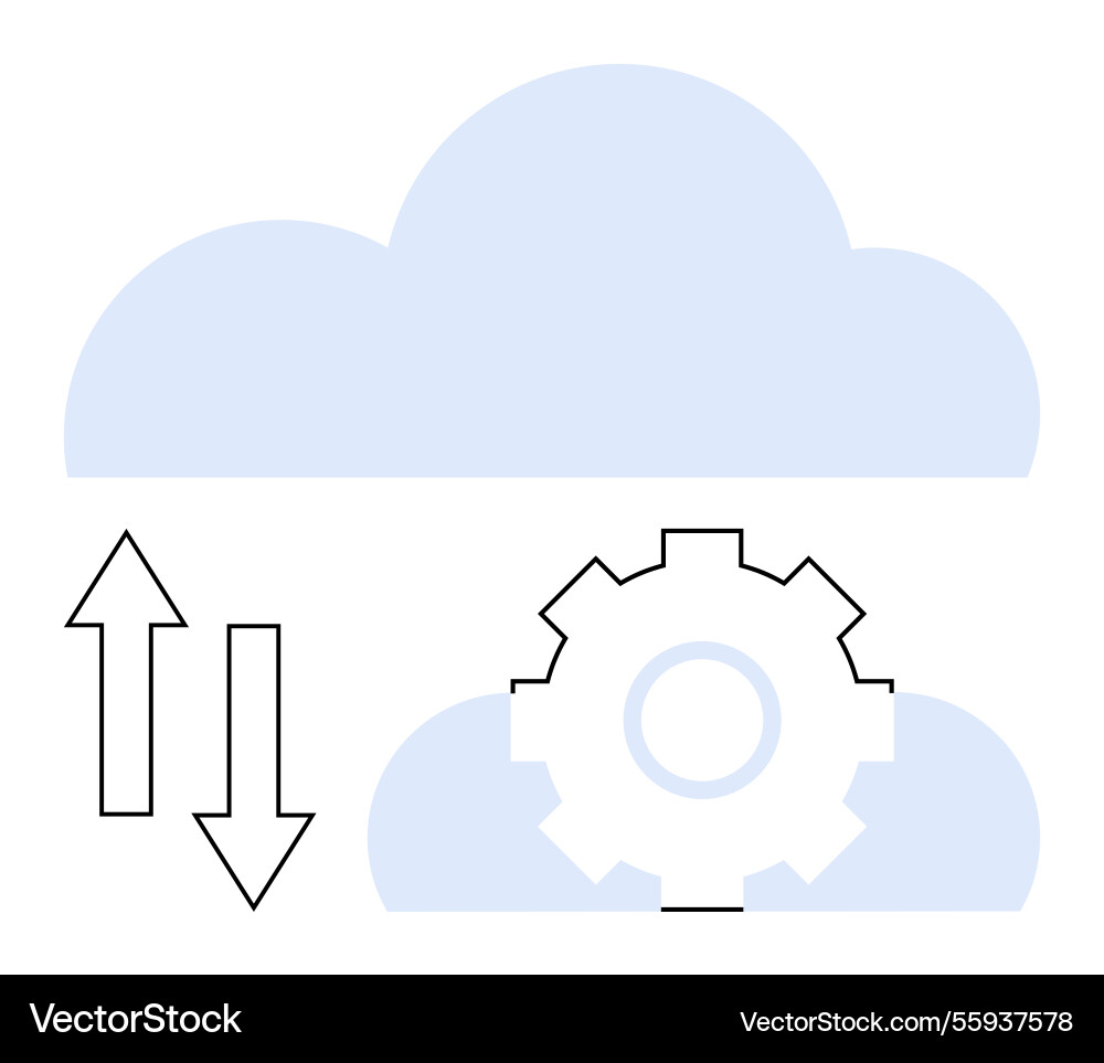 Cloud computing with data transfer Cloud computing with data transfer Vector Image