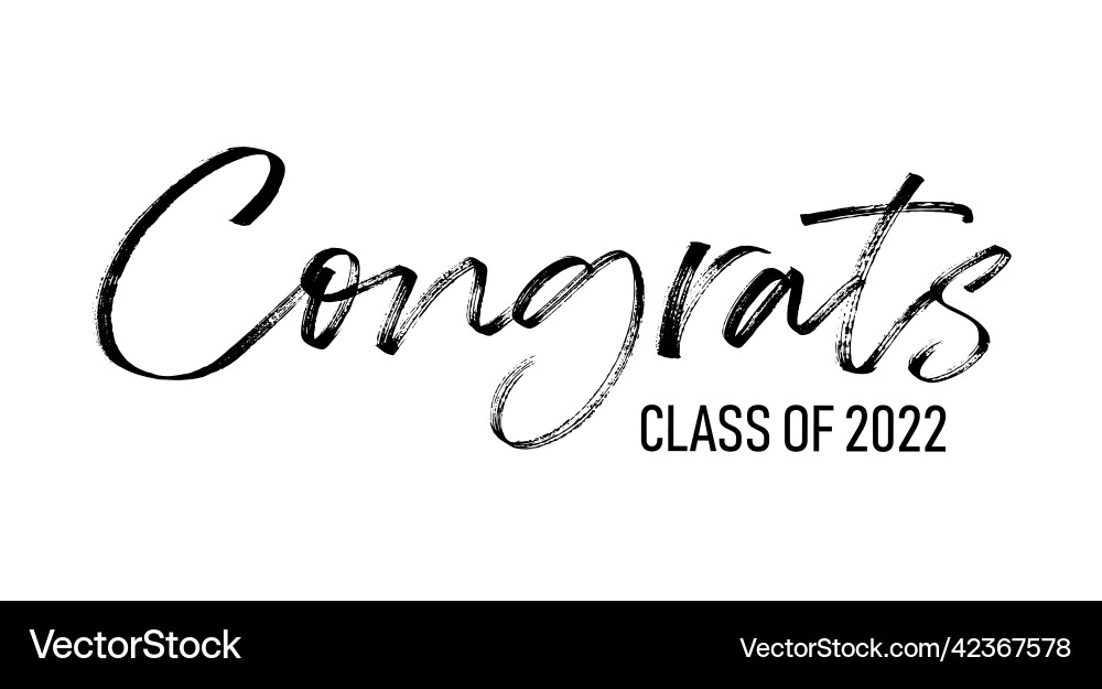 Congrats class of 2022 - simple hand drawn vector image