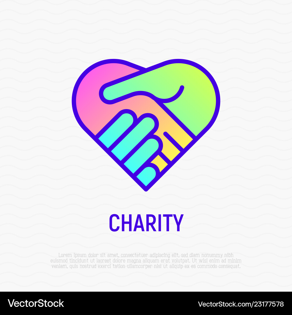 Heart Handshake Icon - Unity & Support vector image