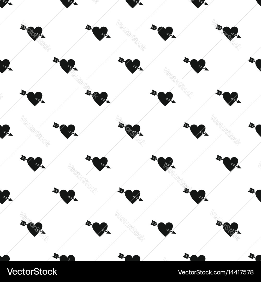 Heart with arrow pattern vector image