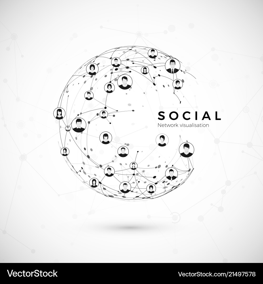 Social network structure of globe connection Social network structure of globe connection vector image