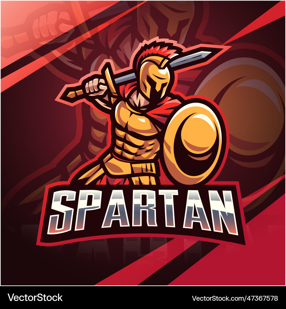 Spartan Esports Logo - Warrior Mascot vector image