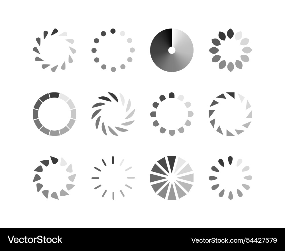 Collection loading bar status icon set of loaded Vector Image