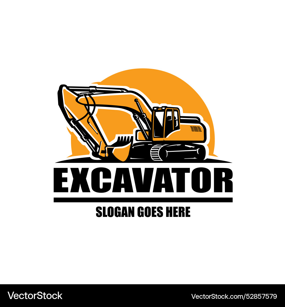 Excavator schwere Konstruktion Logo Design Excavator schwere Konstruktion Logo Design vektorbild