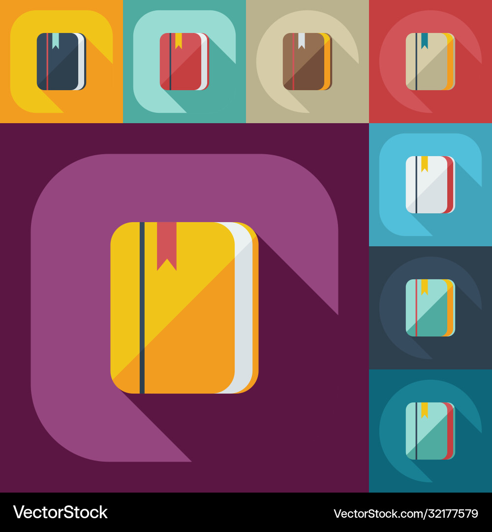 Flat modern design with shadow icon notebook Flat modern design with shadow icon notebook Vector Image