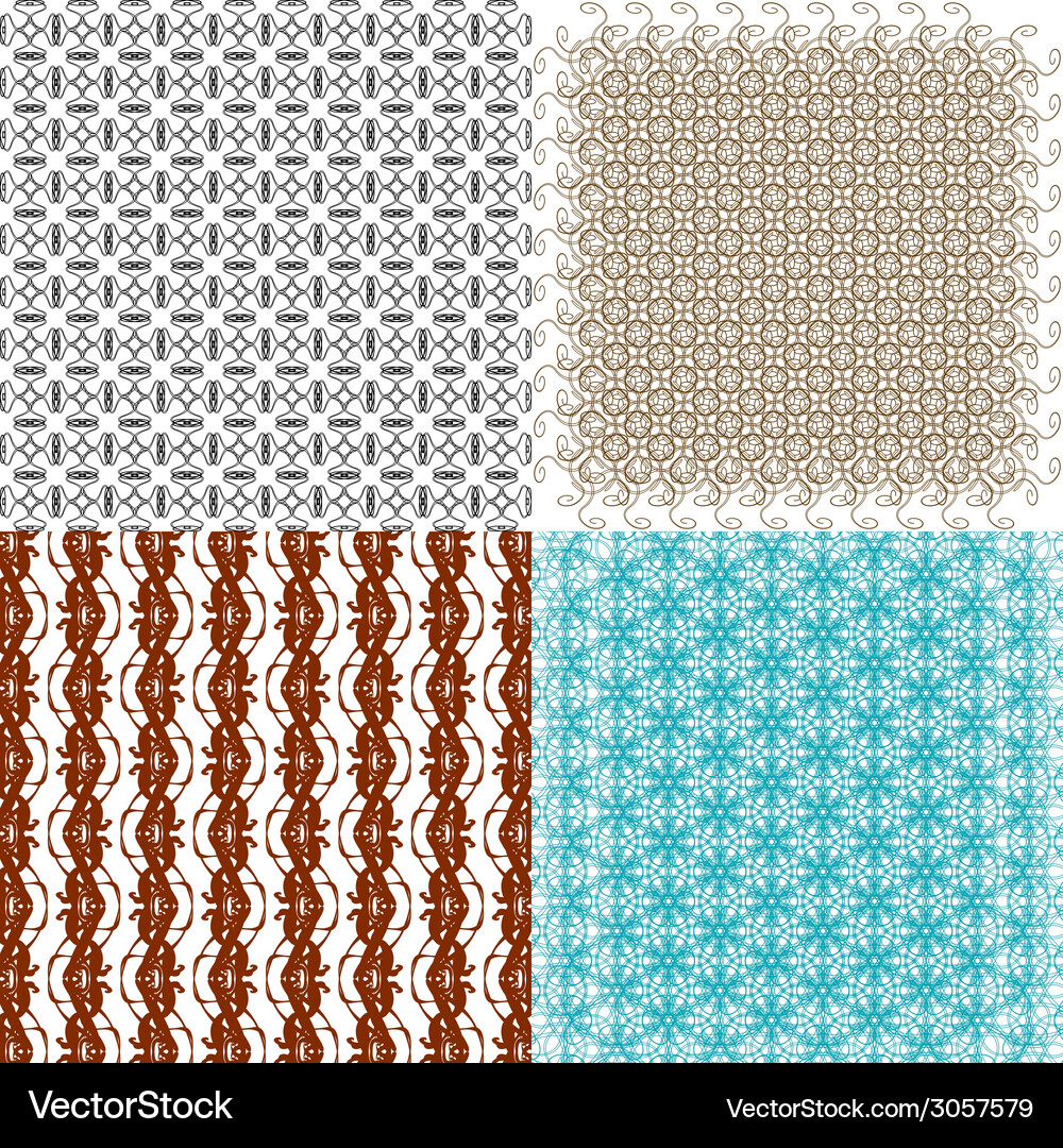 Geometric patterns tiling set of abstract vintage Vector Image
