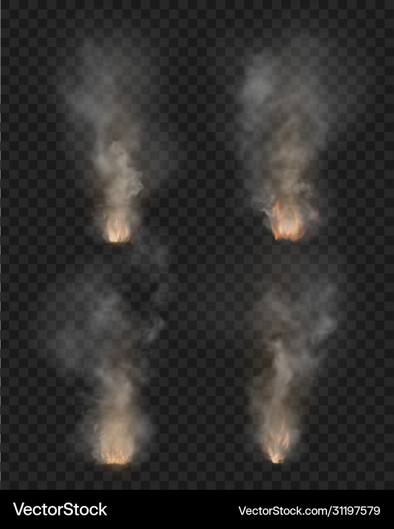 Nebel und Rauchfeuer isoliert auf transparent Nebel und Rauchfeuer isoliert auf transparent Vektorbild
