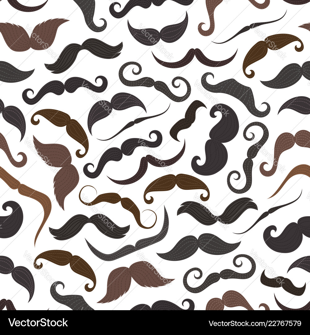 Retro Mustache Pattern Vector Image