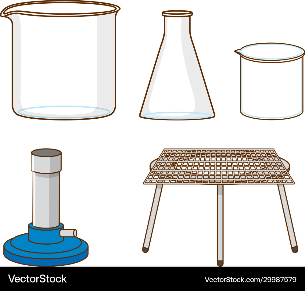 Set science tools on white background Set science tools on white background vector image