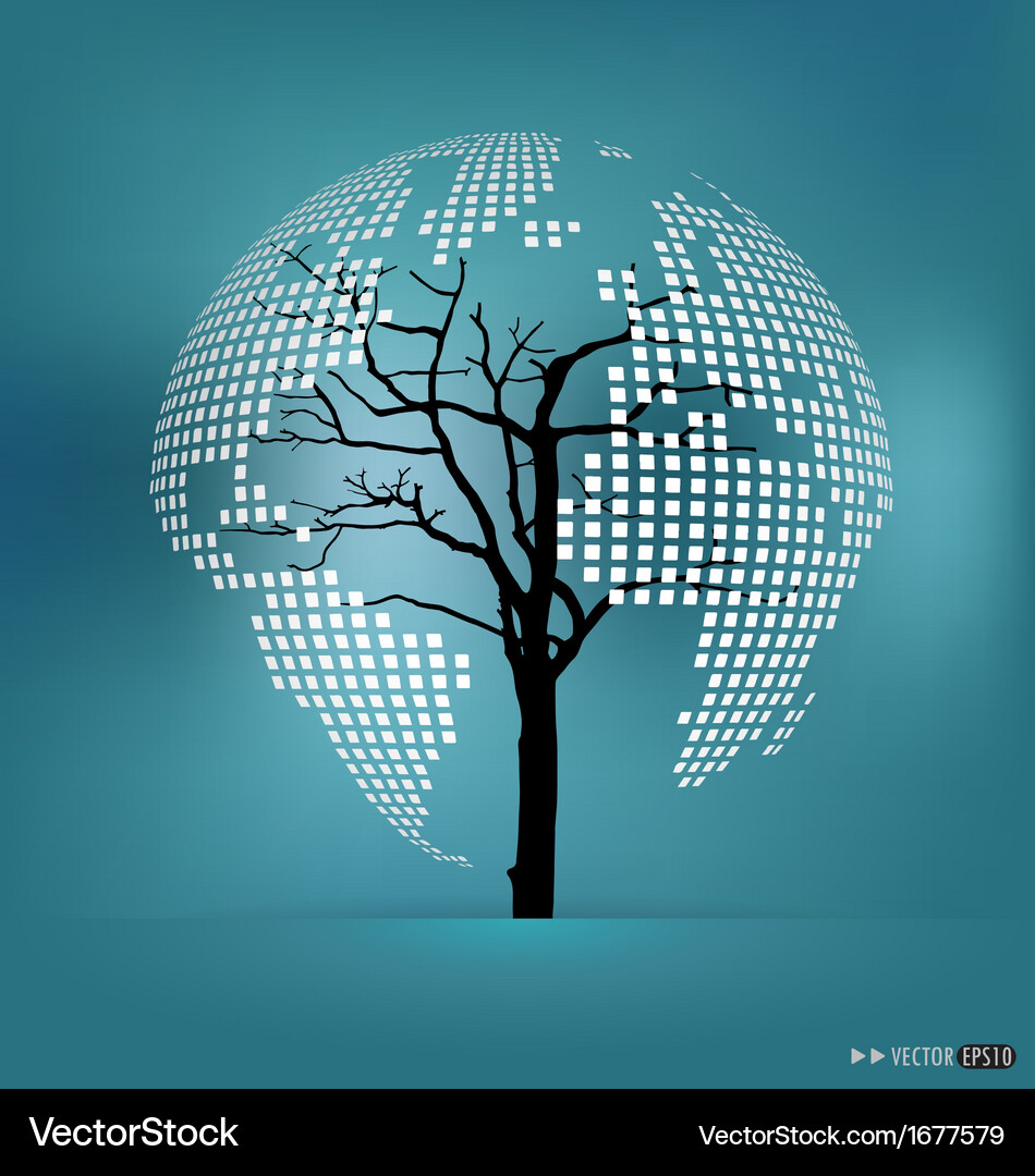Tree shaped world map Vector Image