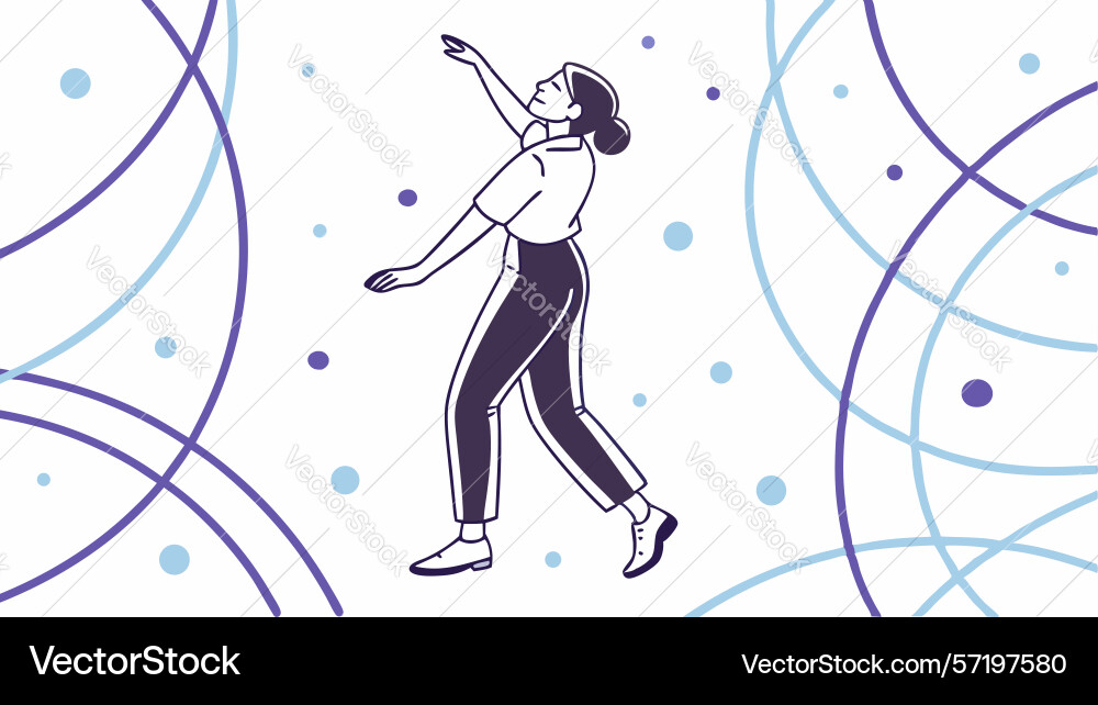 Abstract forest path with flowing lines art vector image