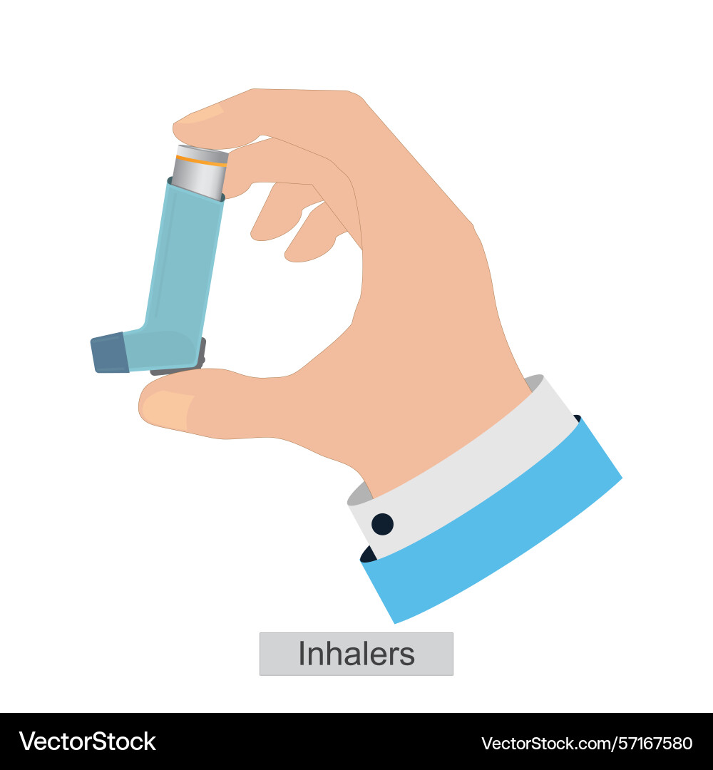 An asthma inhaler is a device used for the An asthma inhaler is a device used for the vector image