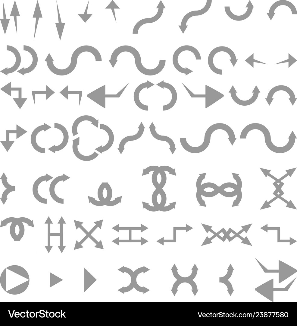Arrows set on white background – Royalty-Free Vector | VectorStock