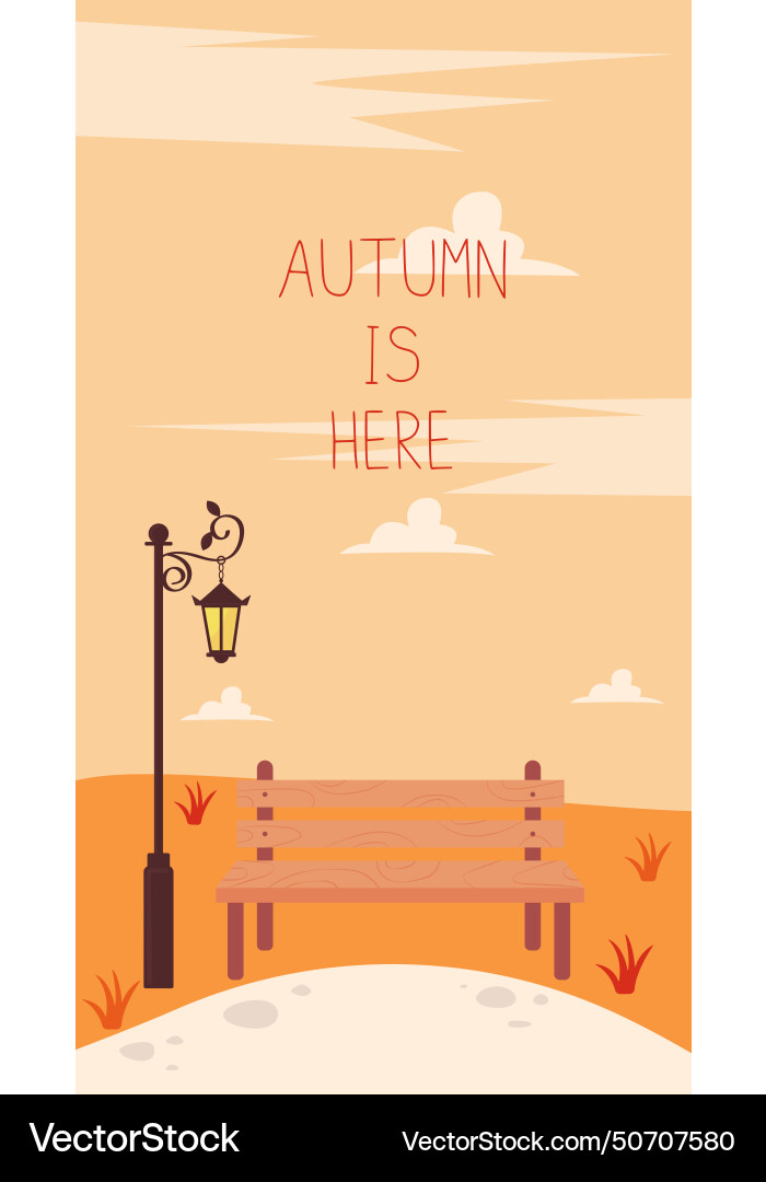 Autumn landscape vertical template background Autumn landscape vertical template background vector image