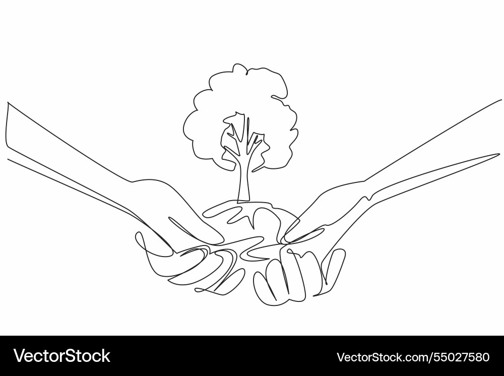 Continuous one line drawing hands stacked on top Continuous one line drawing hands stacked on top vector image
