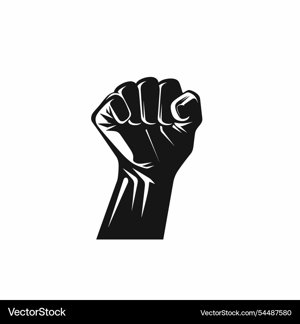 Fist symbol representing power and unity during Fist symbol representing power and unity during vector image