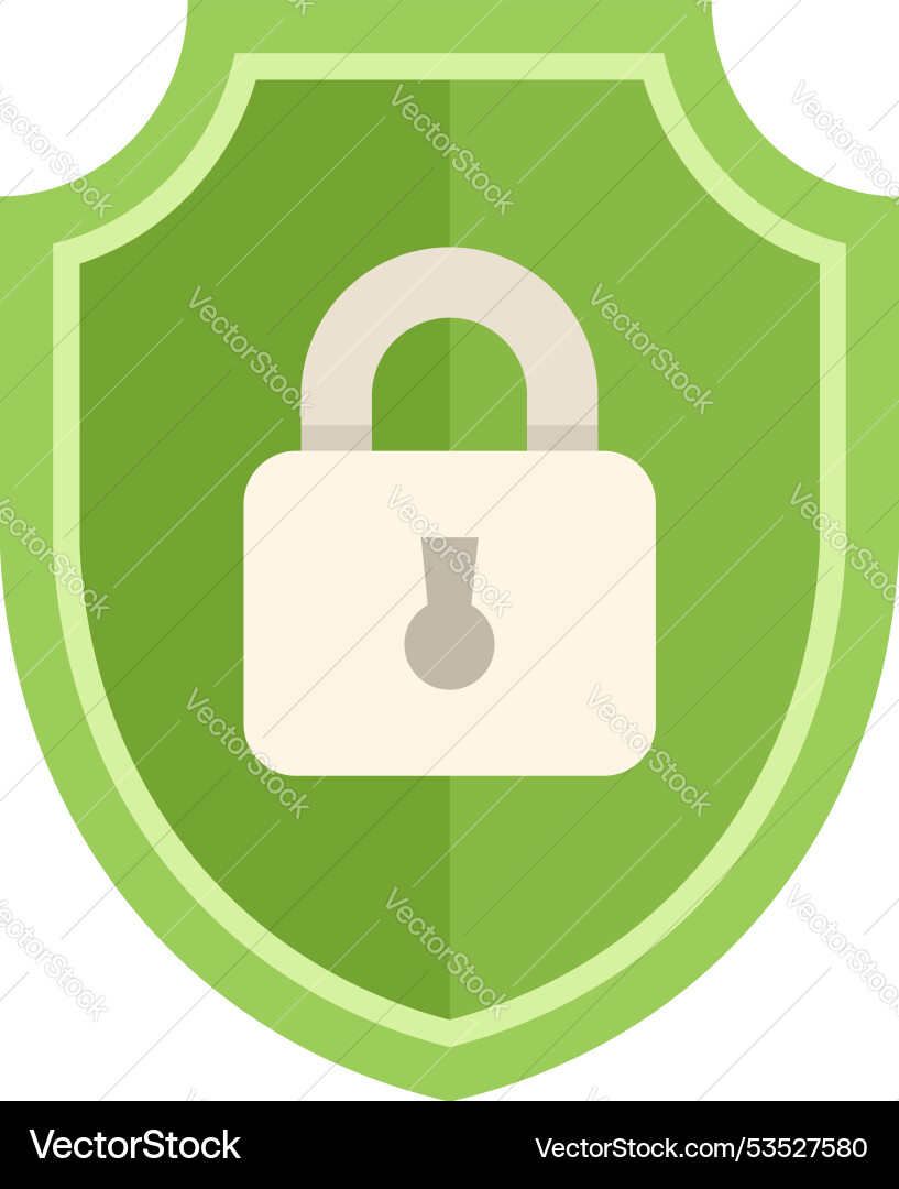 Grüner Schild mit sicherer Vorhängeschloss-Symbol Grüner Schild mit sicherer Vorhängeschloss-Symbol vektorbild