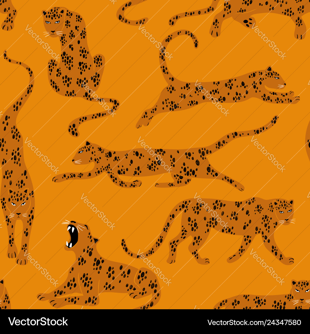 Leopard Seamless Pattern vector image