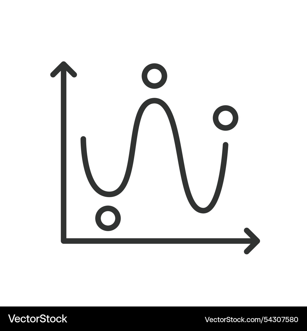Line chart icon in design data Line chart icon in design data vector image