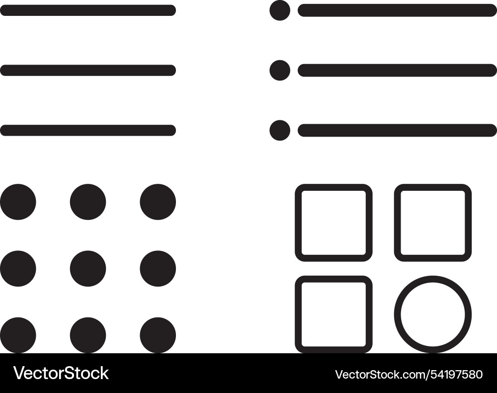 Menu bar flat icon set website navigation vector image