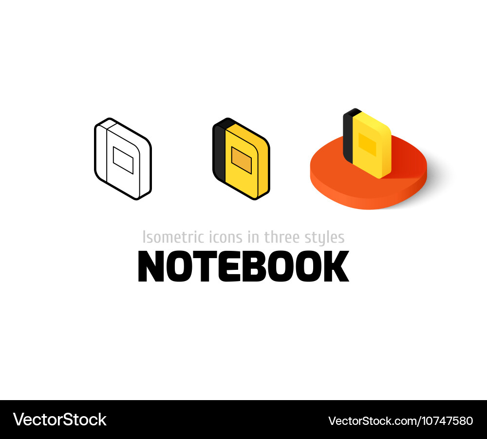 Notebook icon in different style vector image