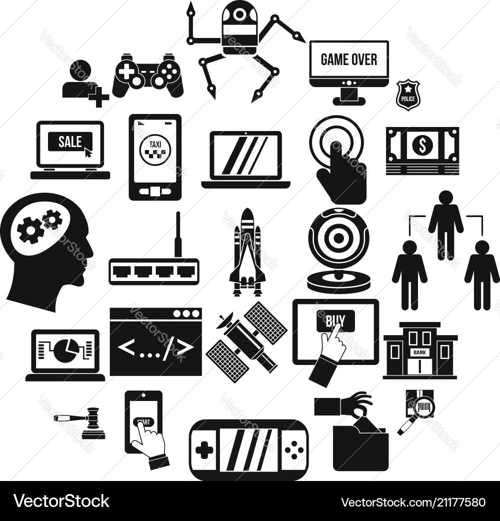 Protocol icons set simple style Protocol icons set simple style vector image