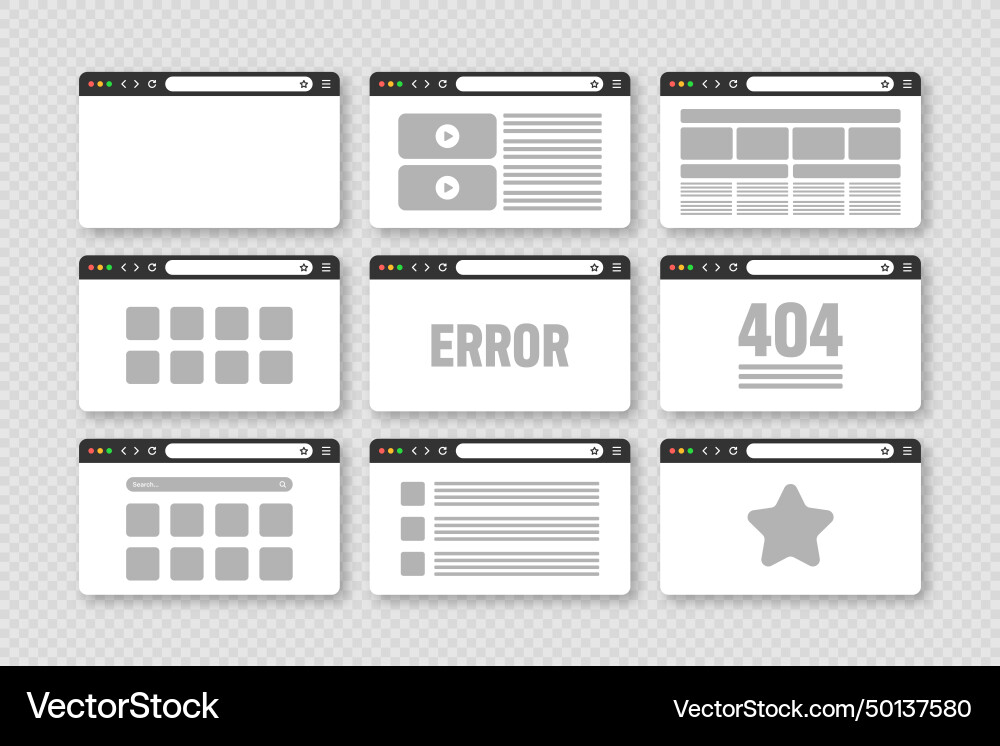 Web-Browser-Fensterseiten-Layout mit toolbar Web-Browser-Fensterseiten-Layout mit toolbar vektorbild